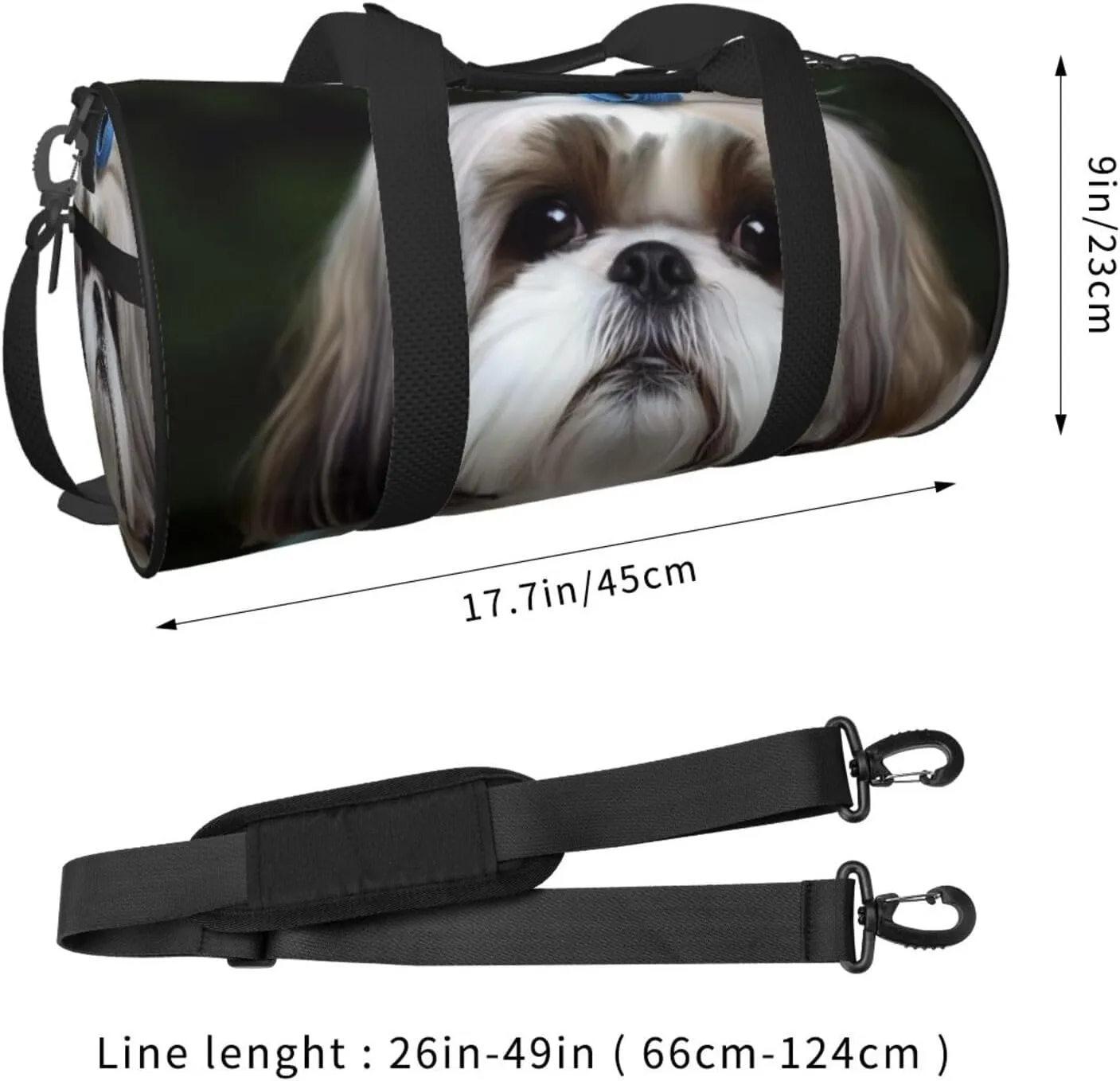 Travel Bag For Women,Shih Tzu Dog Print Personal Item Duffle Bags,Weekend Travel Duffel Tote Bag,Travel Sport Gym Bag For Men,Airplane Travel Essentials For Flying