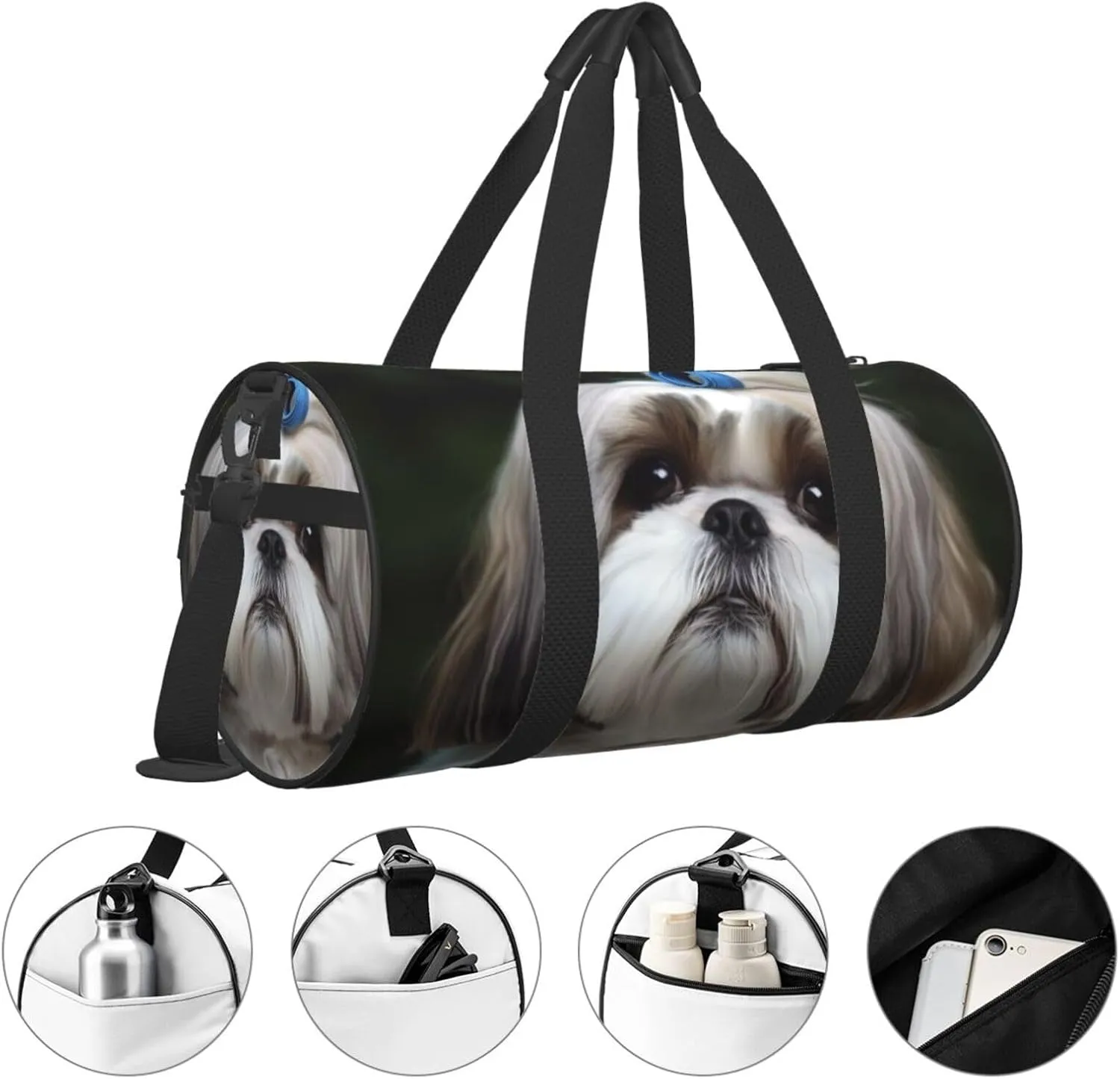 Travel Bag For Women,Shih Tzu Dog Print Personal Item Duffle Bags,Weekend Travel Duffel Tote Bag,Travel Sport Gym Bag For Men,Airplane Travel Essentials For Flying