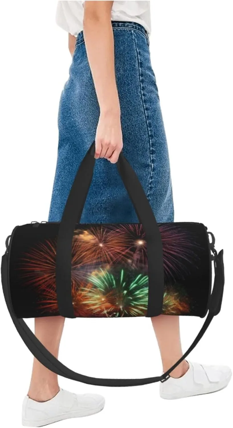 Travel Bag For Women,Splendid Fireworks Print Personal Item Duffle Bags,Weekend Travel Duffel Tote Bag,Travel Sport Gym Bag For Men,Airplane Travel Essentials For Flying