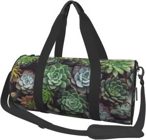Travel Bag For Women,Succulent Plants Print Personal Item Duffle Bags,Weekend Travel Duffel Tote Bag,Travel Sport Gym Bag For Men,Airplane Travel Essentials For Flying