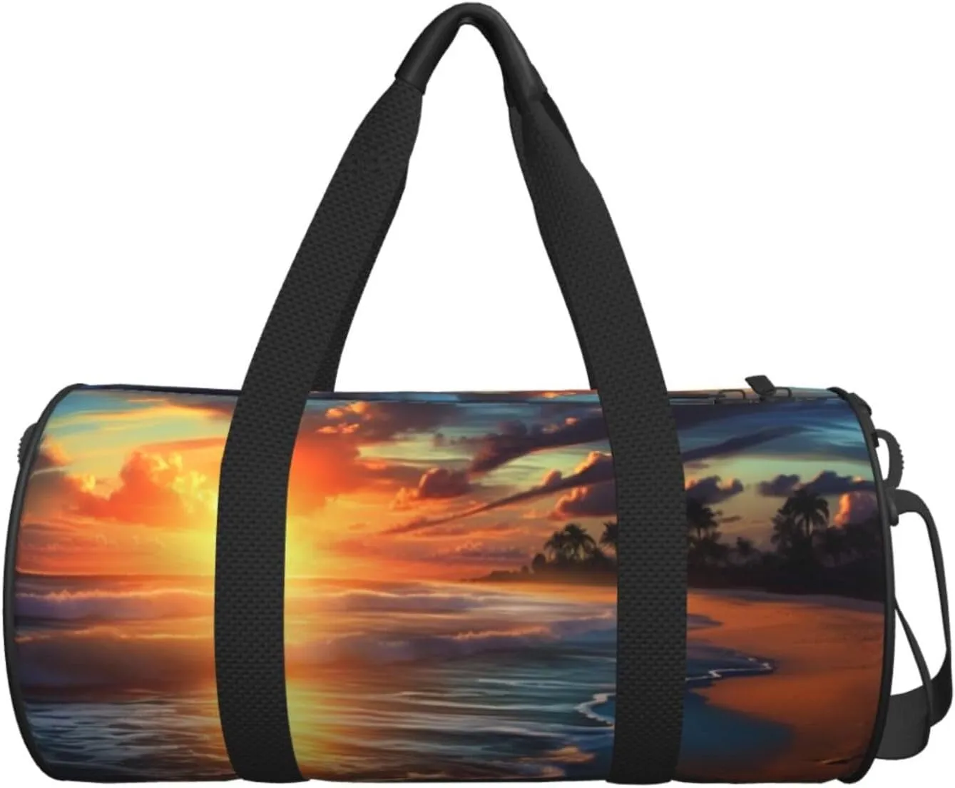 Travel Bag For Women,Sunset Beach Print Personal Item Duffle Bags,Weekend Travel Duffel Tote Bag,Travel Sport Gym Bag For Men,Airplane Travel Essentials For Flying