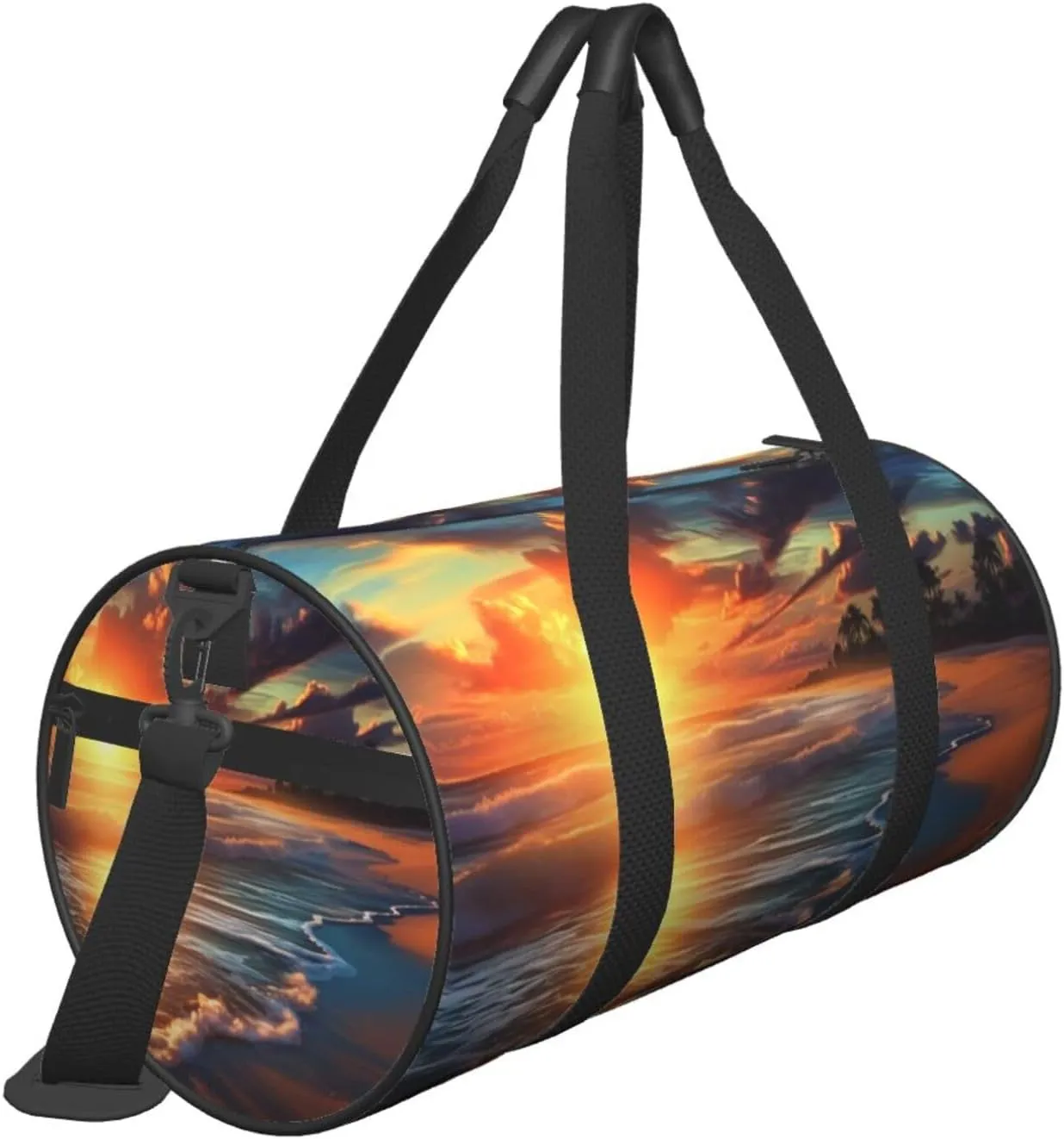 Travel Bag For Women,Sunset Beach Print Personal Item Duffle Bags,Weekend Travel Duffel Tote Bag,Travel Sport Gym Bag For Men,Airplane Travel Essentials For Flying