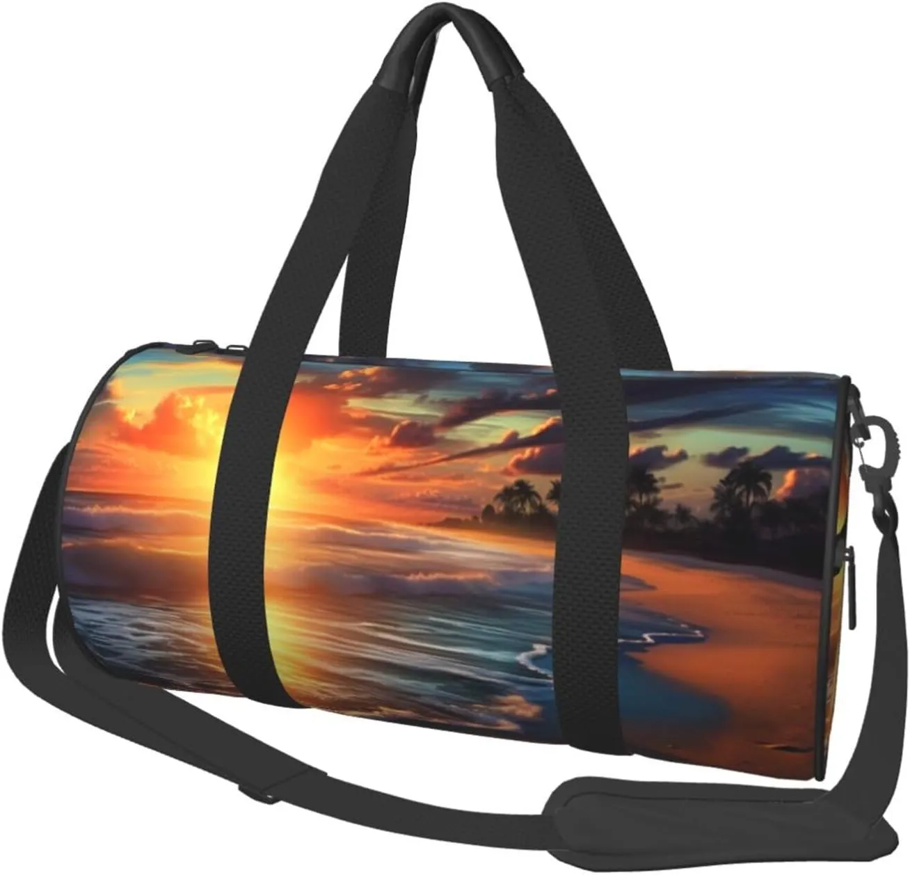 Travel Bag For Women,Sunset Beach Print Personal Item Duffle Bags,Weekend Travel Duffel Tote Bag,Travel Sport Gym Bag For Men,Airplane Travel Essentials For Flying