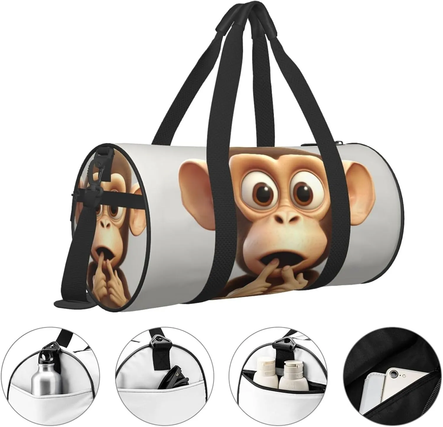 Travel Bag For Women,The Silent Monkey Print Personal Item Duffle Bags,Weekend Travel Duffel Tote Bag,Travel Sport Gym Bag For Men,Airplane Travel Essentials For Flying