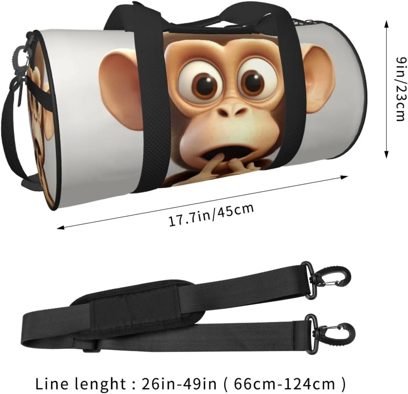 Travel Bag For Women,The Silent Monkey Print Personal Item Duffle Bags,Weekend Travel Duffel Tote Bag,Travel Sport Gym Bag For Men,Airplane Travel Essentials For Flying