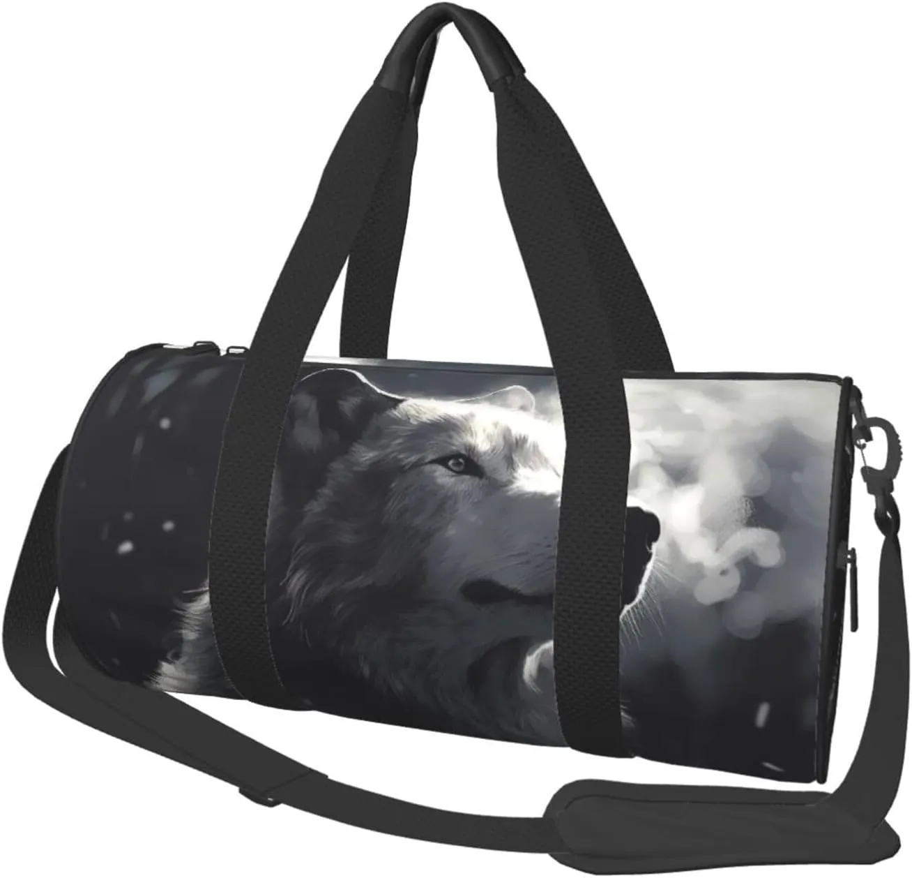 Travel Bag For Women,Winter Wolf Print Personal Item Duffle Bags,Weekend Travel Duffel Tote Bag,Travel Sport Gym Bag For Men,Airplane Travel Essentials For Flying