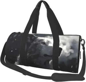 Travel Bag For Women,Winter Wolf Print Personal Item Duffle Bags,Weekend Travel Duffel Tote Bag,Travel Sport Gym Bag For Men,Airplane Travel Essentials For Flying