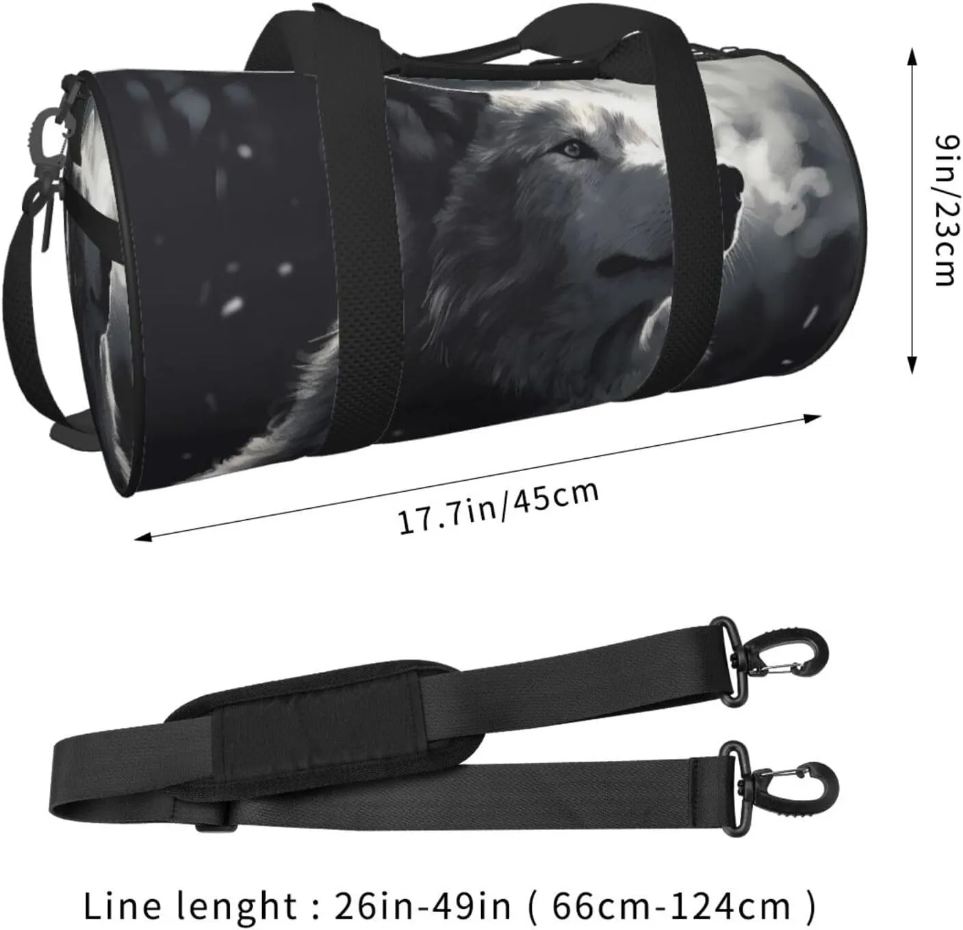 Travel Bag For Women,Winter Wolf Print Personal Item Duffle Bags,Weekend Travel Duffel Tote Bag,Travel Sport Gym Bag For Men,Airplane Travel Essentials For Flying