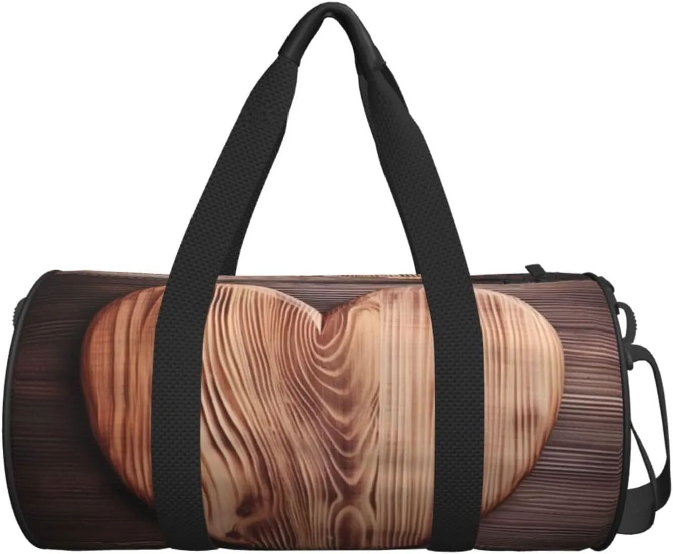 Travel Bag For Women,Wood Heart Print Personal Item Duffle Bags,Weekend Travel Duffel Tote Bag,Travel Sport Gym Bag For Men,Airplane Travel Essentials For Flying
