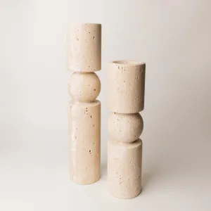 Travertine Candlestick Holders