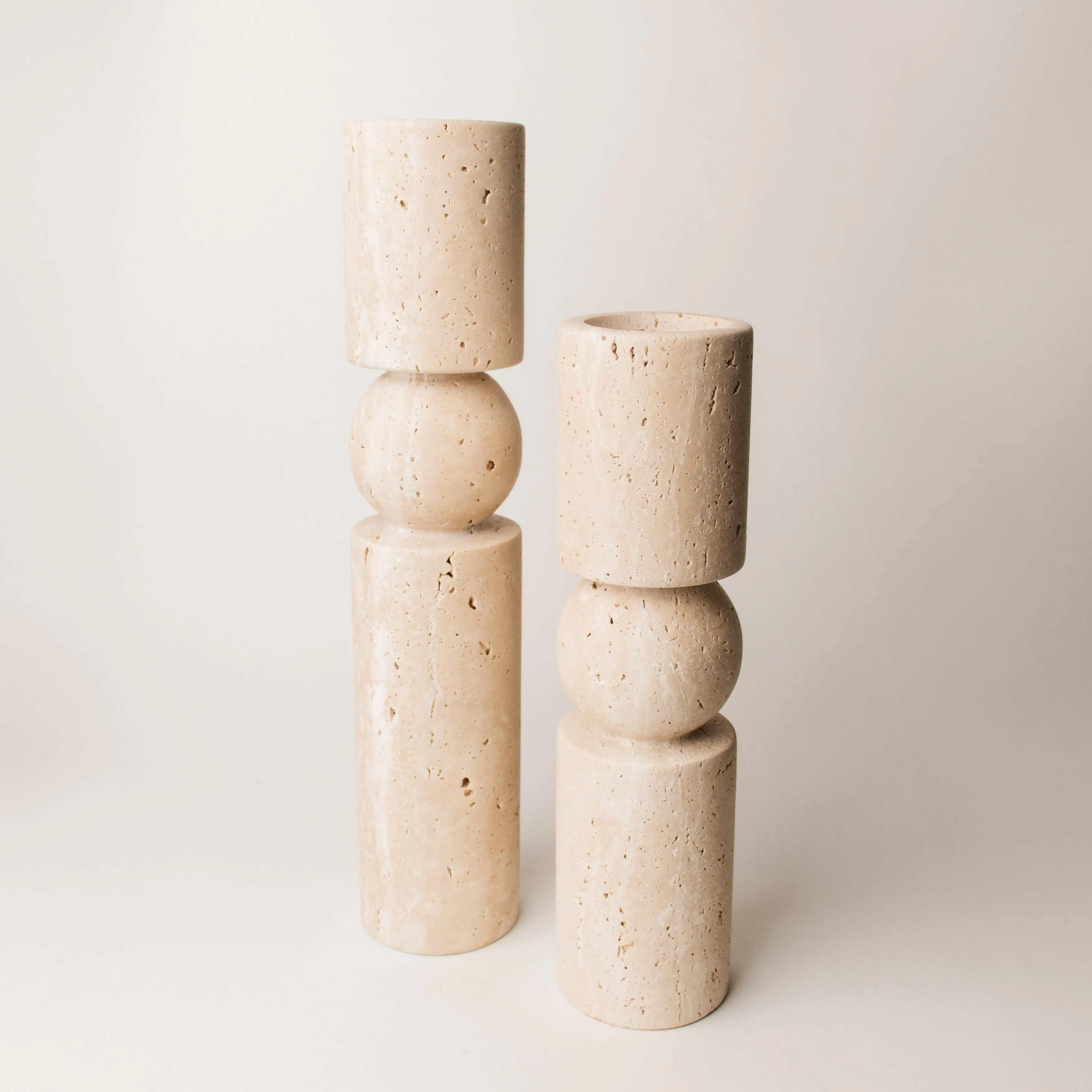 Travertine Candlestick Holders