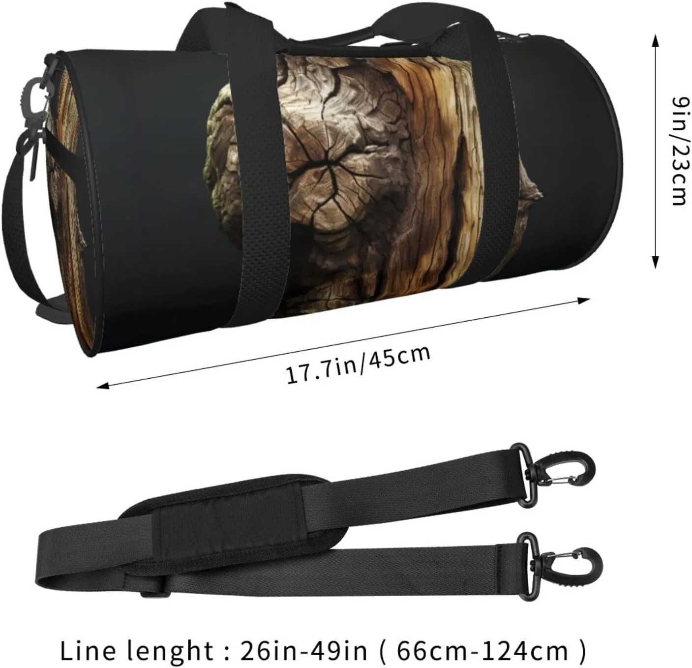 Tree Trunk Travel Duffle Bag for Men Women Sport Gym Bag Foldable Weekender Bag Carry on Overnight Bag for Travel Swimming Basketball