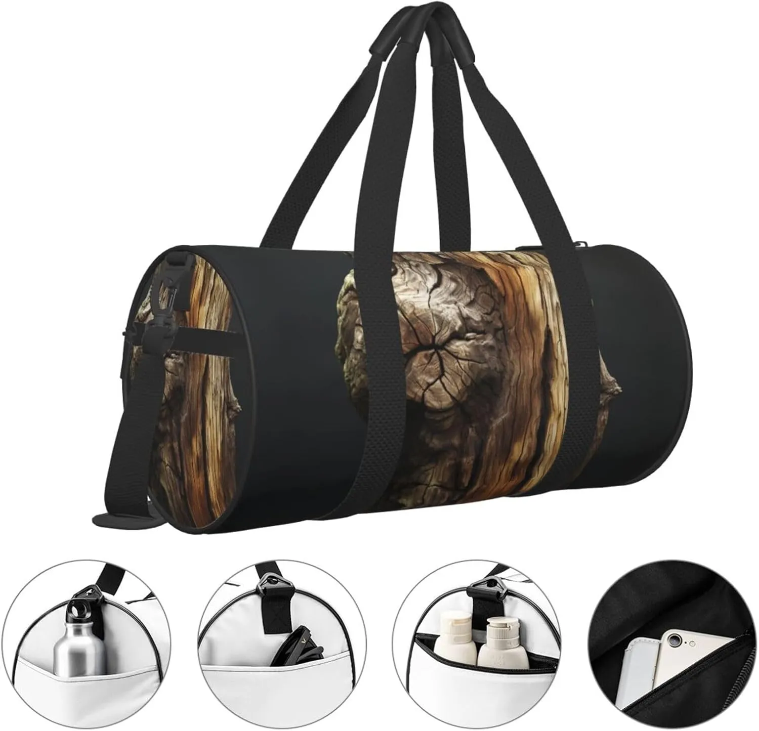 Tree Trunk Travel Duffle Bag for Men Women Sport Gym Bag Foldable Weekender Bag Carry on Overnight Bag for Travel Swimming Basketball