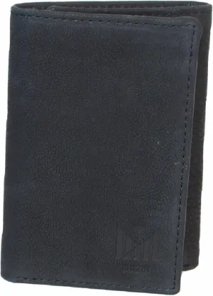 Trifold Premium Leather Wallet for Men with RFID Blocking (Marriott Black)