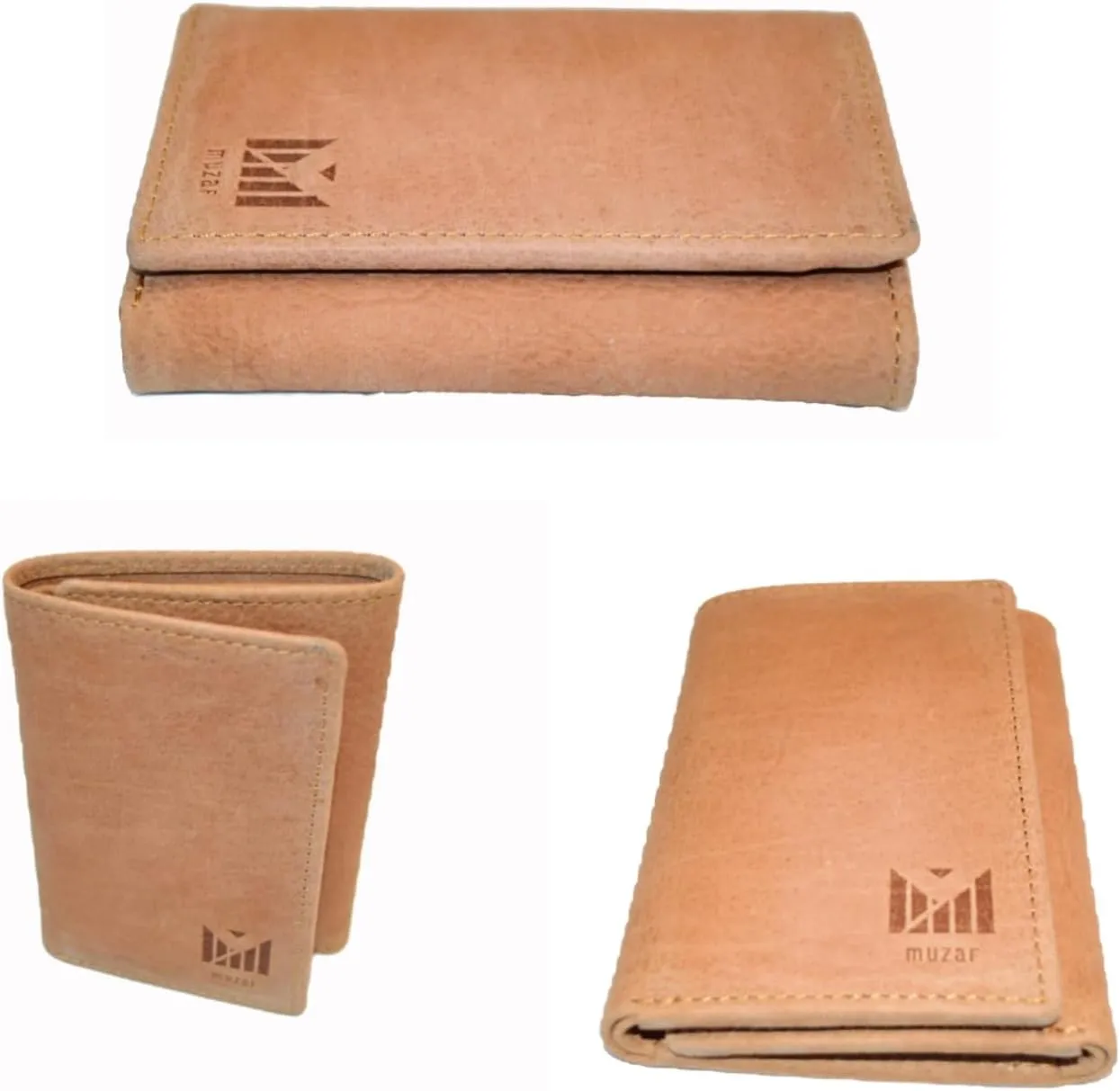 Trifold Premium Leather Wallet for Men with RFID Blocking (Marriott Tan)
