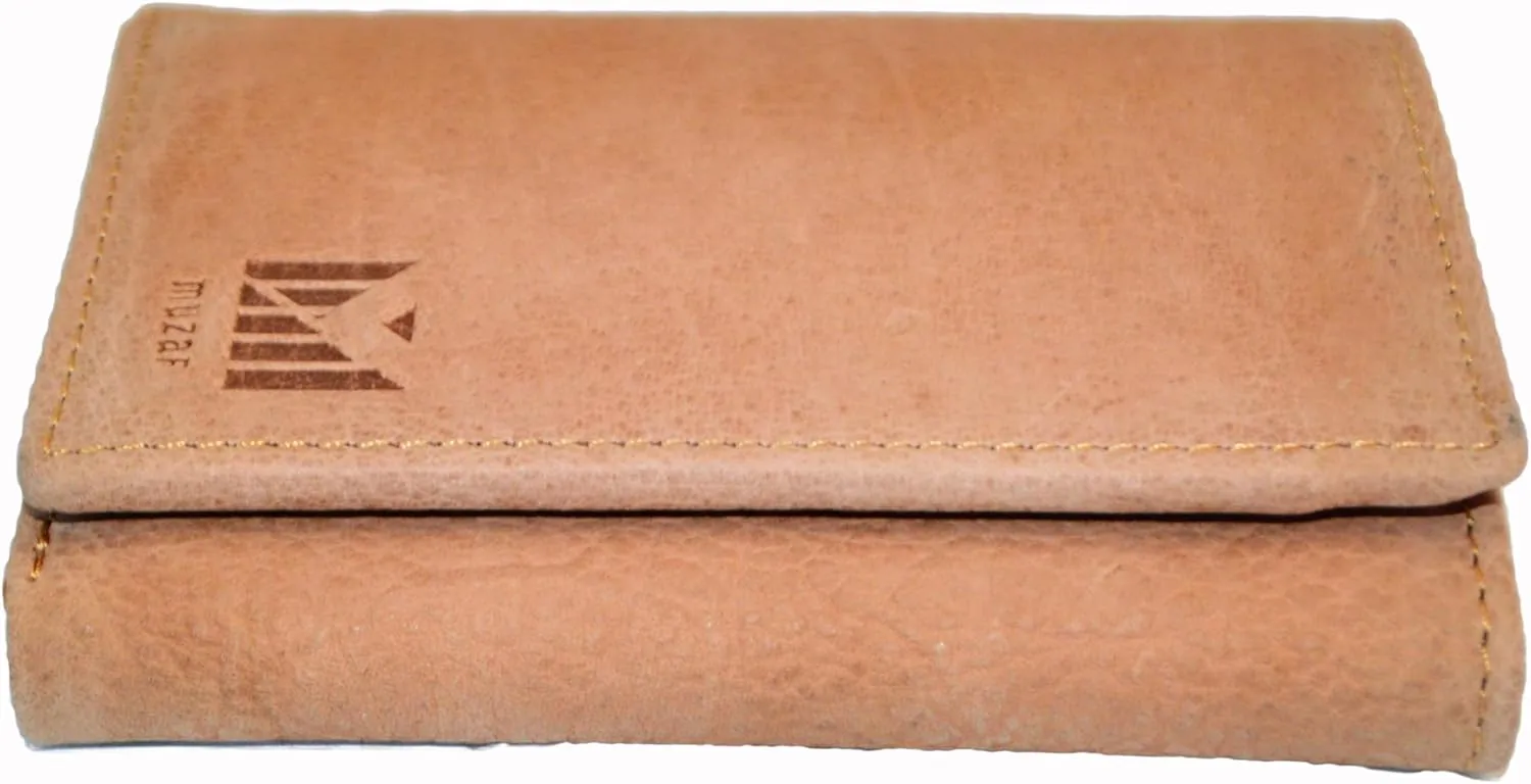 Trifold Premium Leather Wallet for Men with RFID Blocking (Marriott Tan)