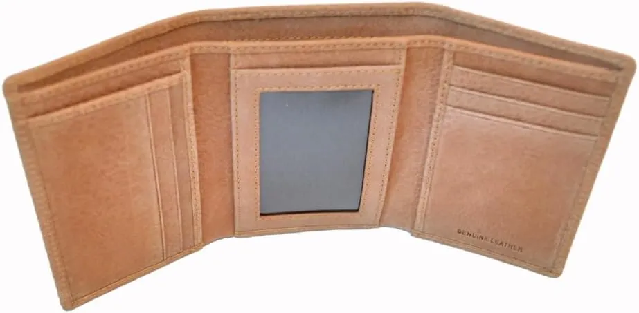 Trifold Premium Leather Wallet for Men with RFID Blocking (Marriott Tan)