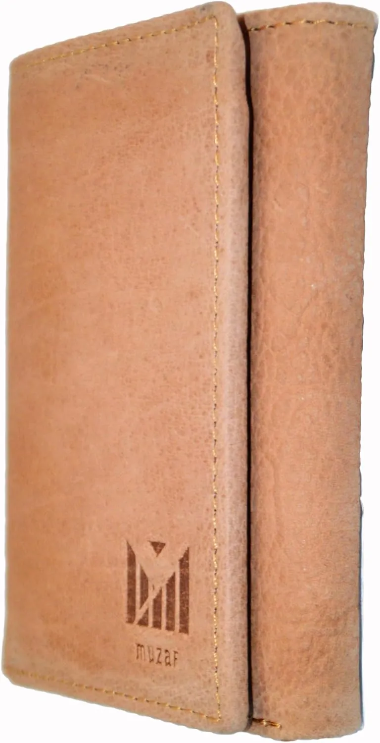 Trifold Premium Leather Wallet for Men with RFID Blocking (Marriott Tan)