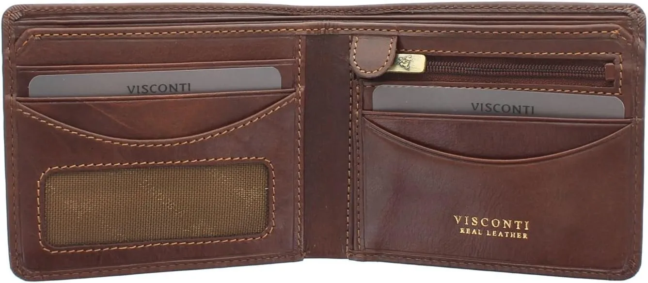 Tuscany Collection FRANCESCA Leather Wallet With RFID Protection TSC46 Black (Tan)