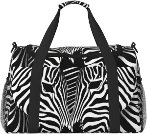 Two Zebras Facing Each Other Travel Duffel Bag Tote Bag Sports Gym Bag For Women And Men