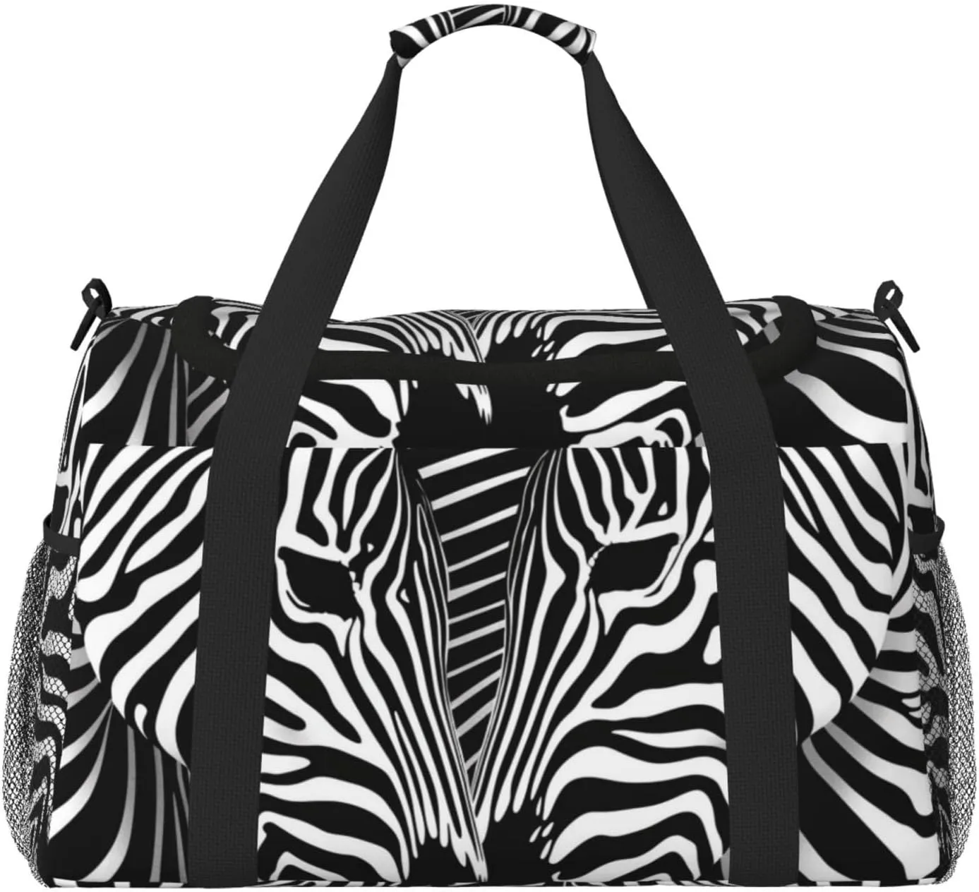 Two Zebras Facing Each Other Travel Duffel Bag Tote Bag Sports Gym Bag For Women And Men