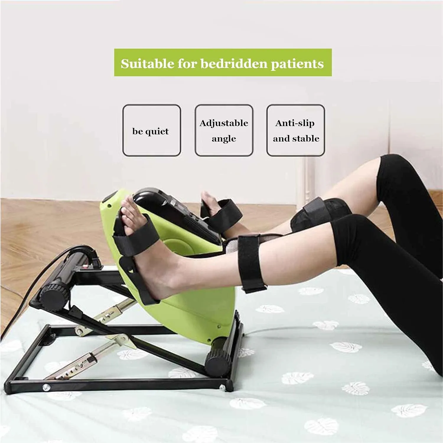 Under Desk Bike Pedal Exerciser Seated Compact Elliptical Bike Machine Mini Exercise Peddler with LCD Display W/Adjustable Resistance