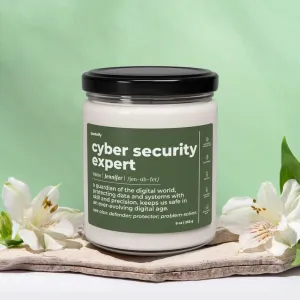 Unique Cyber Security Expert! Personalized Funny Scented Soy Candle, 9oz - Unique Appreciation & Thank You Gift for Men & Women, Custom Name C358
