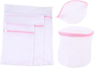 Unomor 5pcs Mesh Laundry Wash Bags Bra Bag Travel Storage Large Laundry Zipper Design