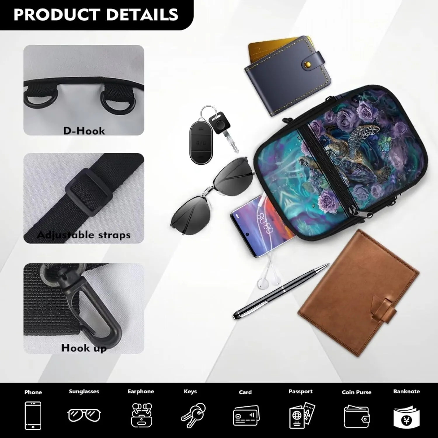 Uourmeti Small Crossbody Bags with Card Slots for Women Cell Phone Tote Bag