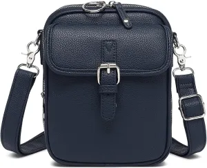 Urvashi Crossbody Bag,Tojoyride Crossbody Leather Bag,4 Colors,2 Large Pockets with Metal Zipper, for Casual Business