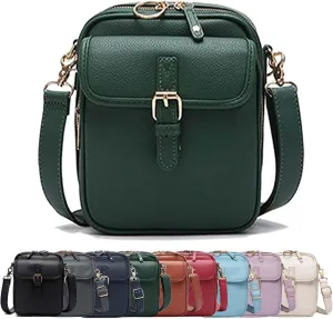Urvashi Crossbody Leather Bag for women, Collaboraten1 Crossbody Leather Bag, with Built in Wallet, Vintage Anti-Theft