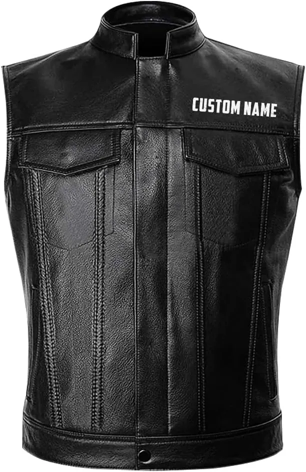 US Flag American Eagle Motorcycle Engine Ride To Live Custom Name PU Leather Vest Coat Jacket For Men US