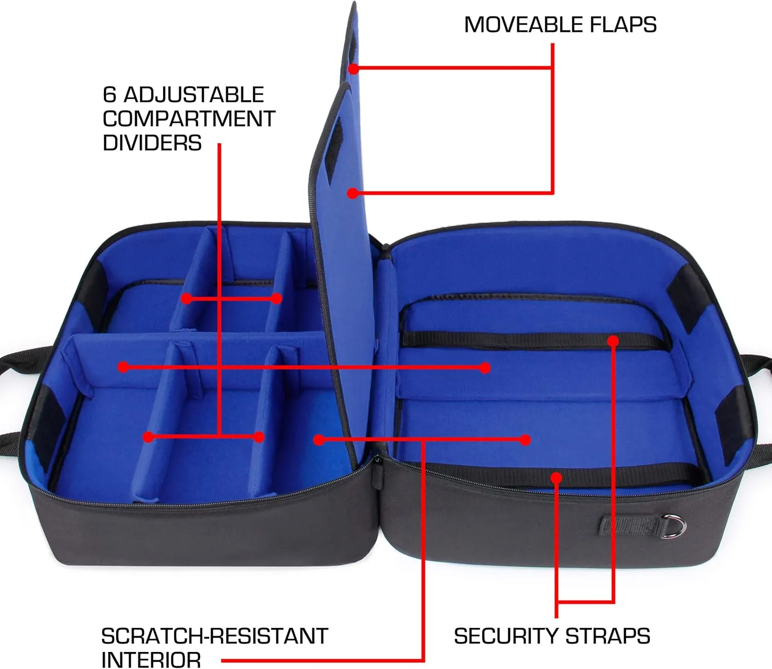 USA Gear XL Magic The Gathering MTG Deck Box Bag Travel Case - Large MTG Card Storage Bag with Padded Shoulder Strap, Customizable Interior, Weather Resistant - Fits Deck Boxes & Sleeved Cards - Blue