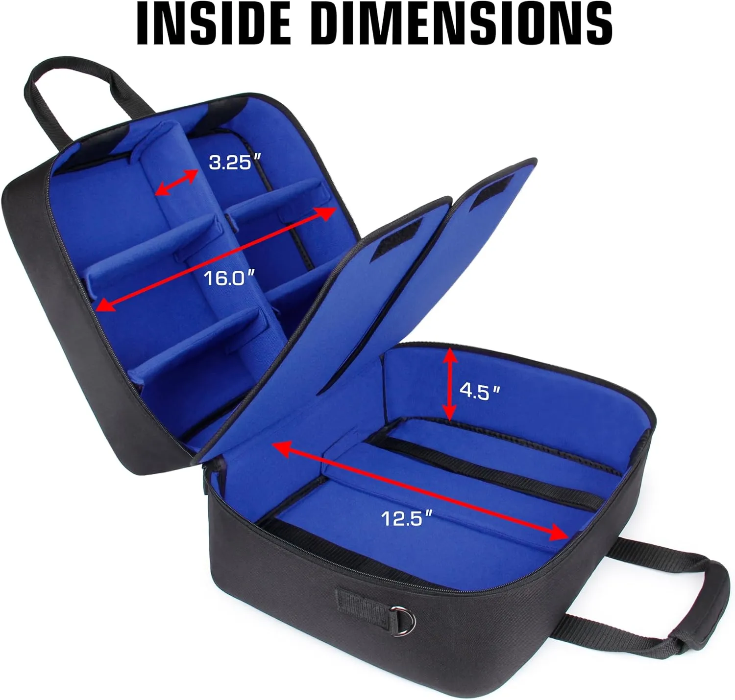 USA Gear XL Magic The Gathering MTG Deck Box Bag Travel Case - Large MTG Card Storage Bag with Padded Shoulder Strap, Customizable Interior, Weather Resistant - Fits Deck Boxes & Sleeved Cards - Blue