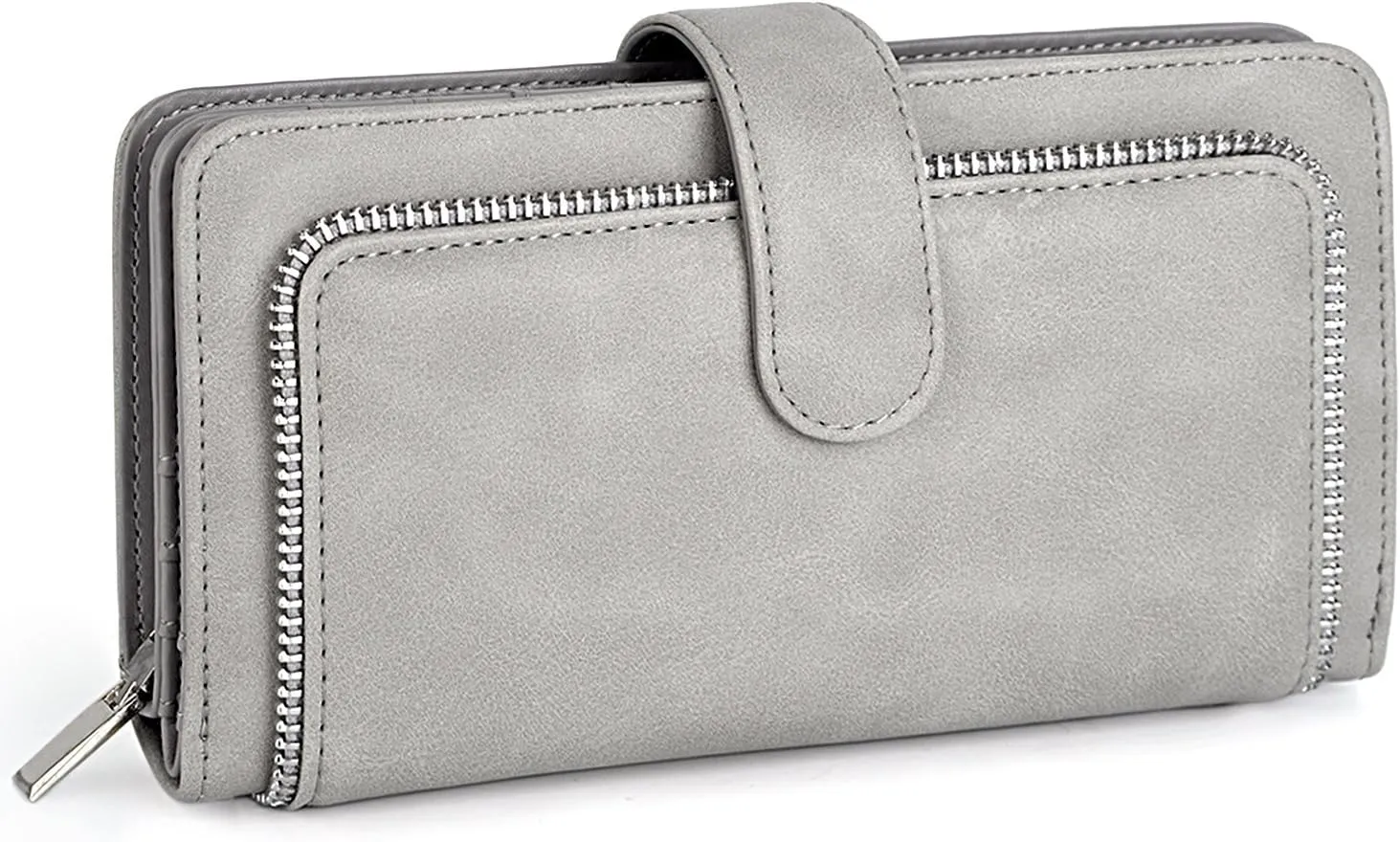 UTO Wallet Women Vegan Leather Wristlet Snap Long Purse Credit Card Holder Elegant Clutch