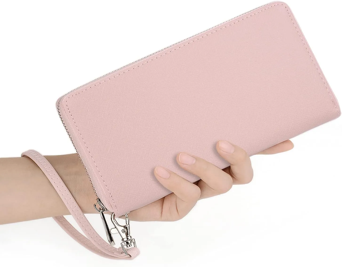 UTO Women Wallet Leather Zip Around Card Holder Checkbook Passport Organizer Ladies Travel Clutch with Wristlet