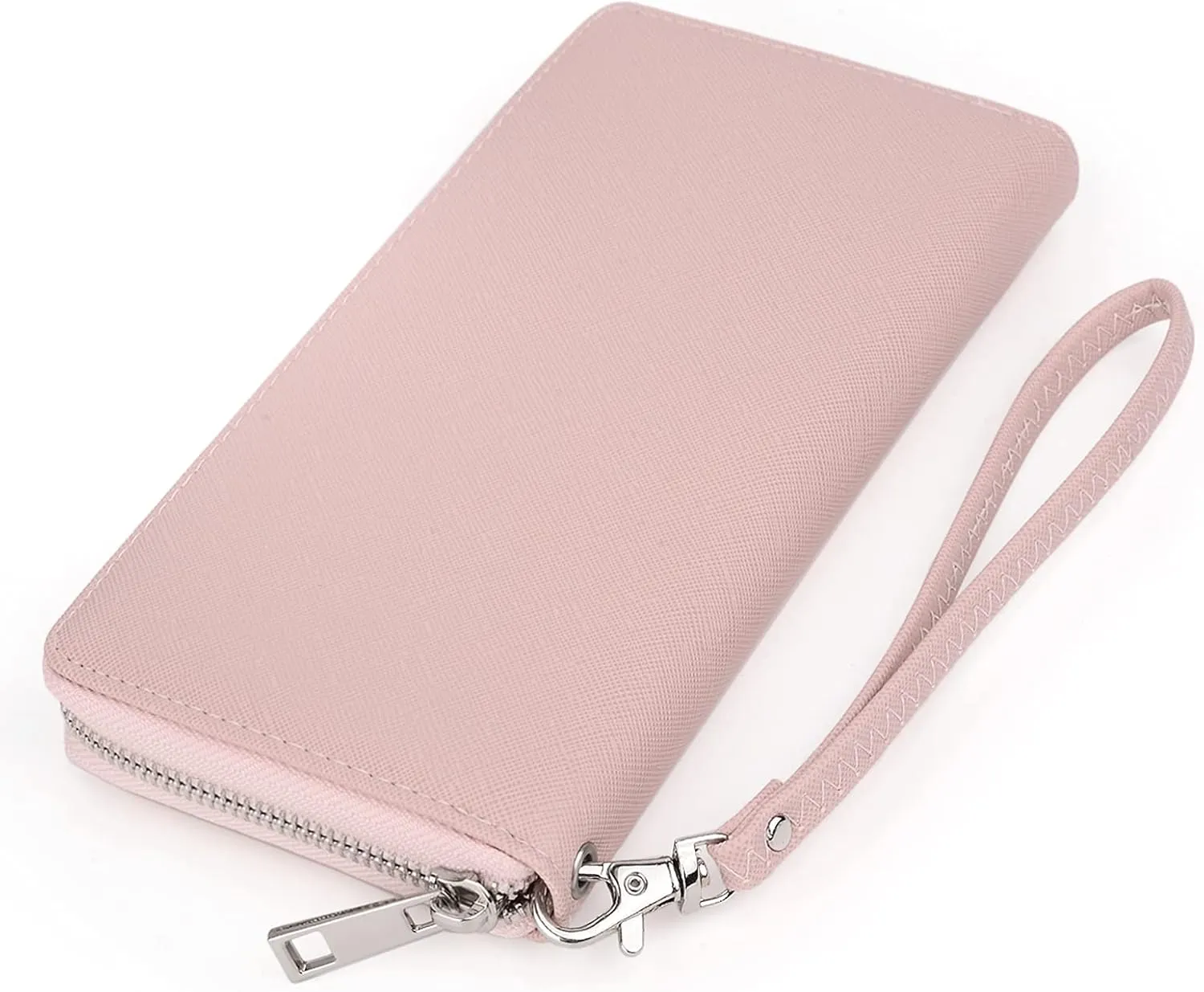 UTO Women Wallet Leather Zip Around Card Holder Checkbook Passport Organizer Ladies Travel Clutch with Wristlet