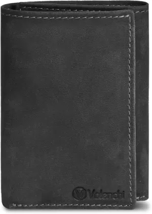 VALENCHI Leather Trifold Wallet For Men - RFID Blocking - 9 Card Slots, 2 Note Compartments & 1 ID Window - Minimalist Design, Slim Wallet - Premium, Fashionable Accessory Gifts for Men, Him