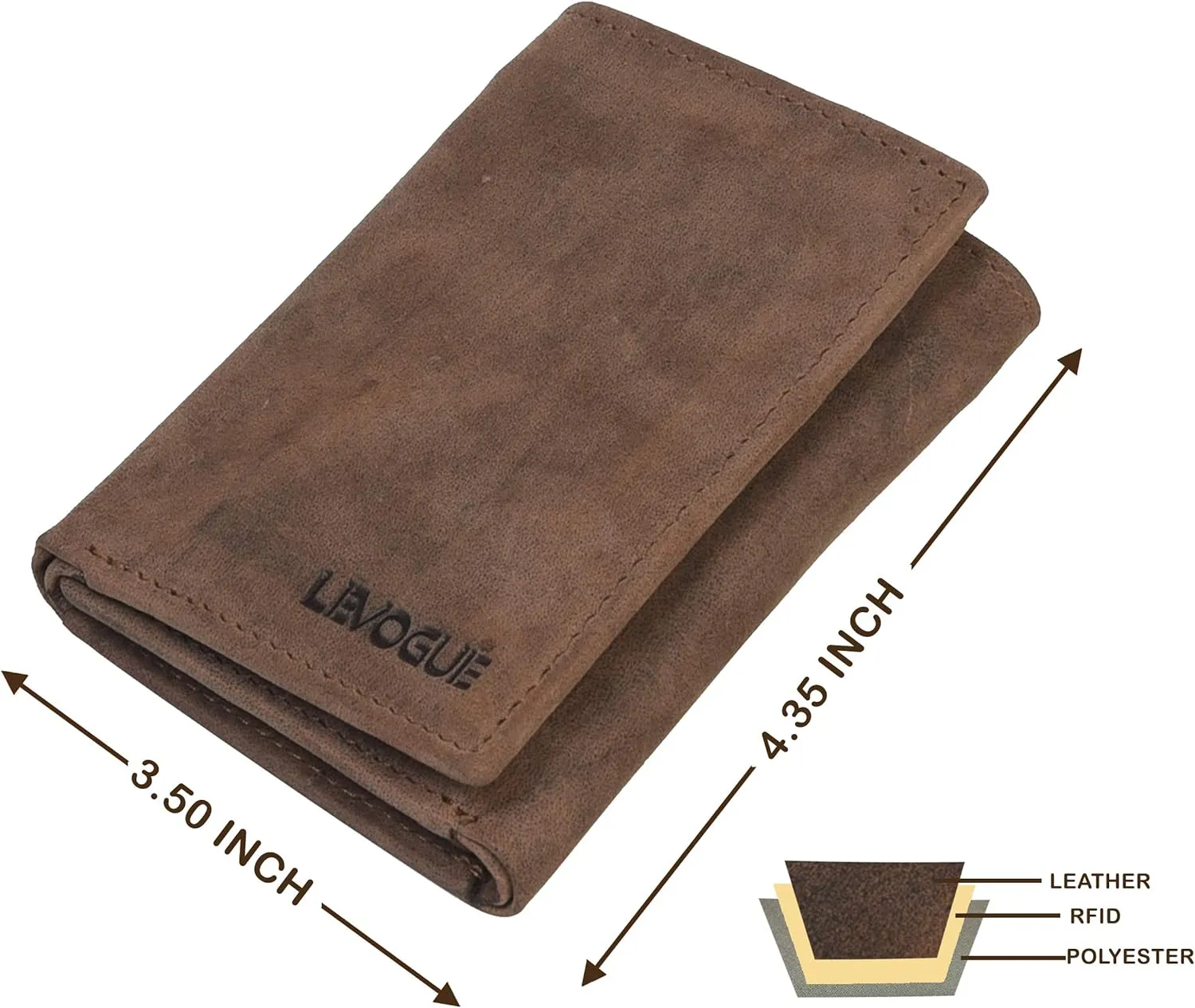 VALENCHI Leather Trifold Wallet For Men - RFID Blocking - 9 Card Slots, 2 Note Compartments & 1 ID Window - Minimalist Design, Slim Wallet - Premium, Fashionable Accessory Gifts for Men, Him