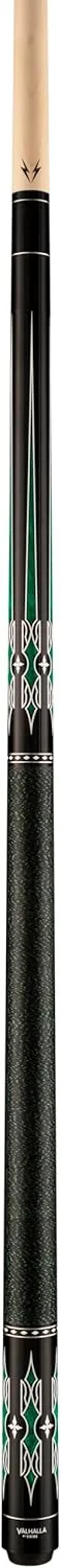 Valhalla VA466 Pool Cue | Green & White HD Graphic Points, Linen Wrap