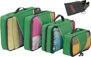 Valyne Packing Cubes 4-pcs Set, Luggage Travel Organizer Bags with a Free Laundry/shoe Bag