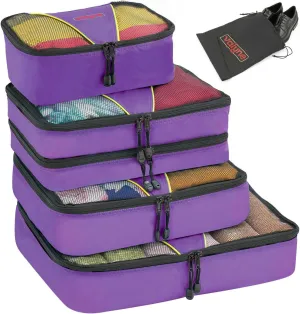 Valyne Packing Cubes 4-pcs Set, Luggage Travel Organizer Bags with a Free Laundry/shoe Bag