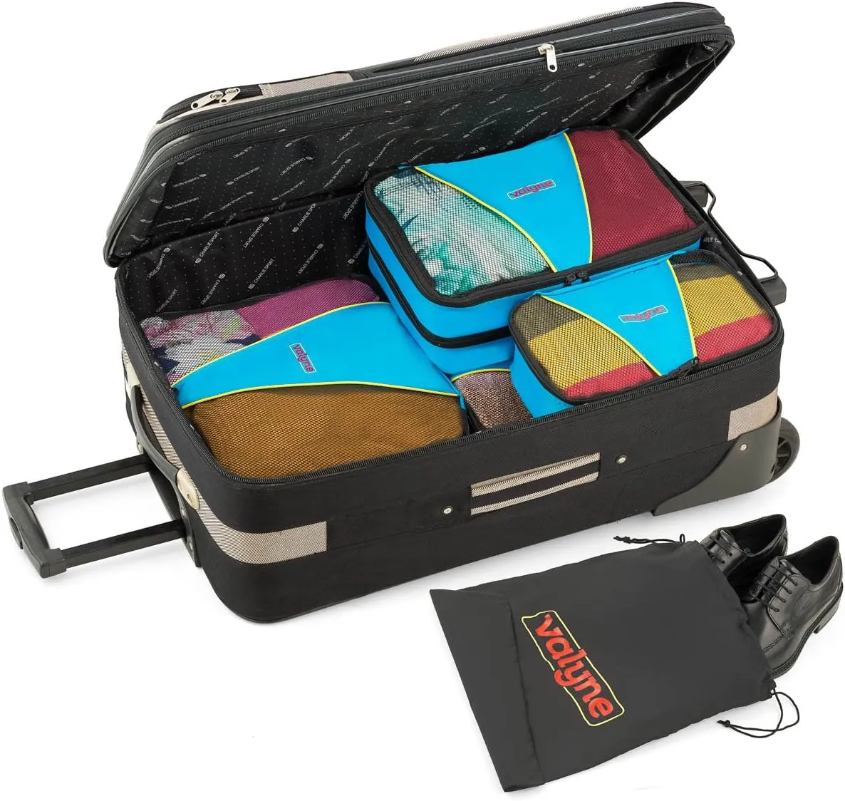 Valyne Packing Cubes 4-pcs Set Luggage Travel Organizer Bags with Free Shoe Bag