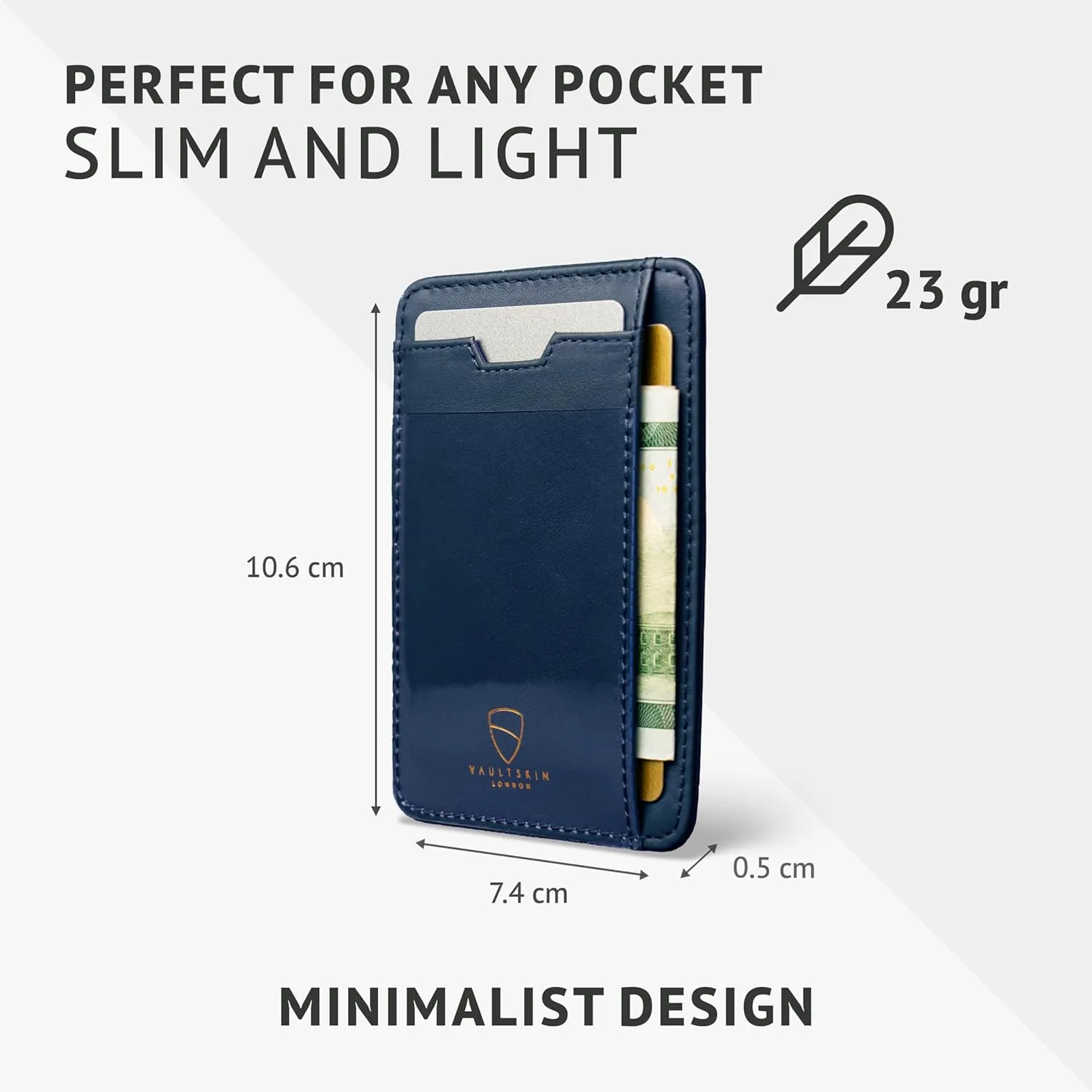 Vaultskin Slim RFID Wallet for Men - Leather Front Pocket Minimalist Card Holder Wallet with ID Window & Gift Box