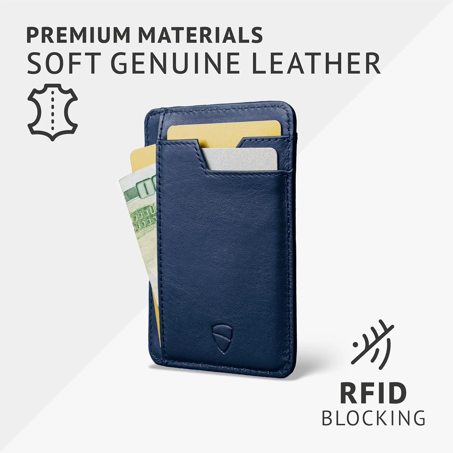 Vaultskin Slim RFID Wallet for Men - Leather Front Pocket Minimalist Card Holder Wallet with ID Window & Gift Box