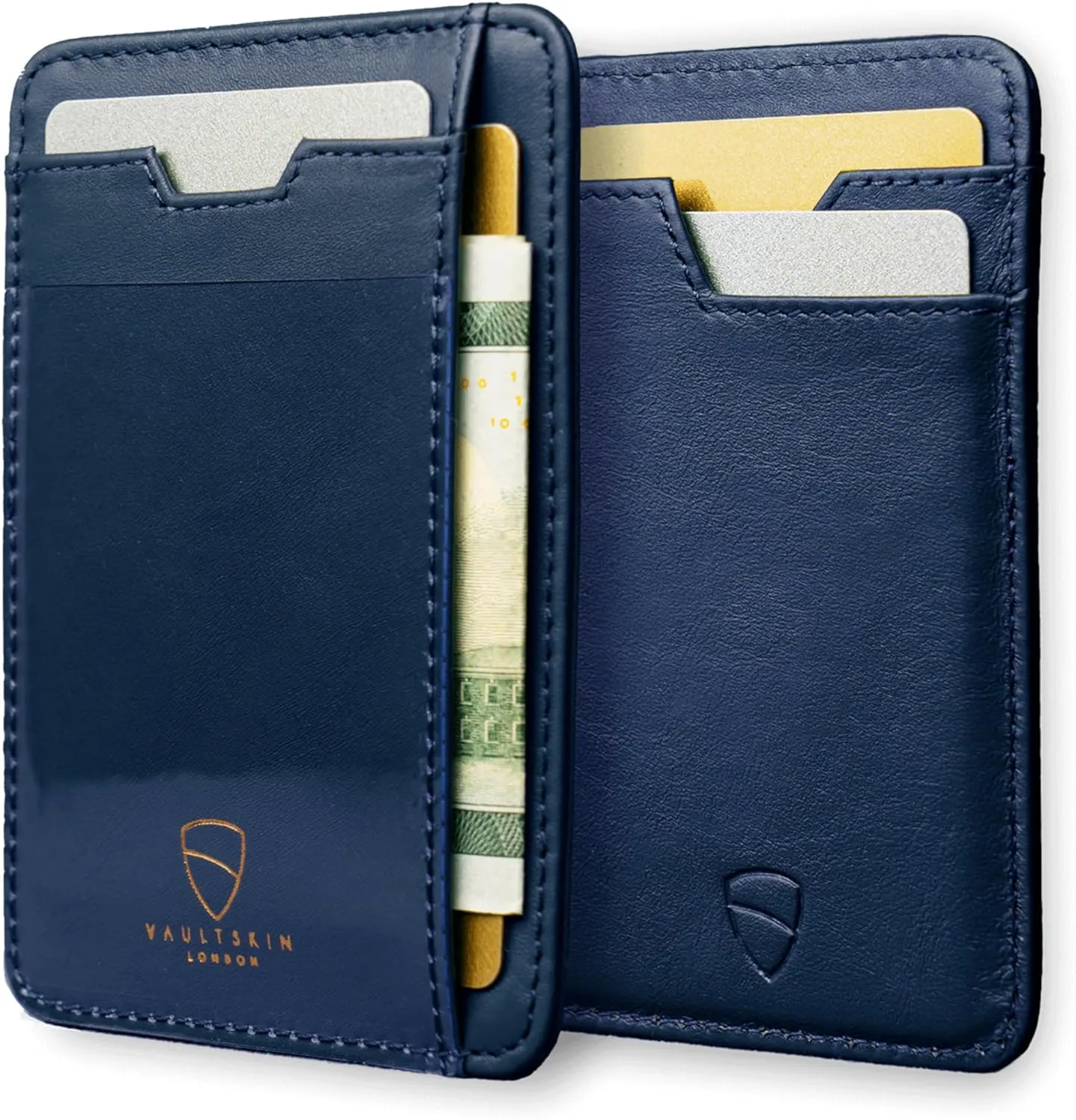 Vaultskin Slim RFID Wallet for Men - Leather Front Pocket Minimalist Card Holder Wallet with ID Window & Gift Box
