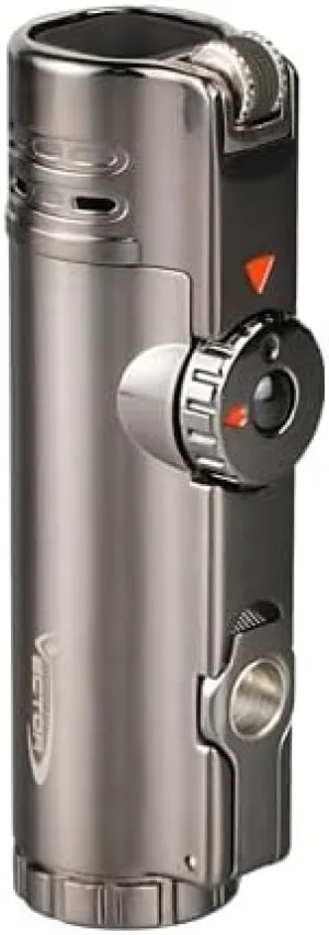 Vector Warcraft Torch Lighter - Windproof, Refillable, Adjustable Flame, Gunmetal Satin