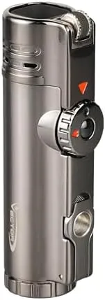 Vector Warcraft Torch Lighter - Windproof, Refillable, Adjustable Flame, Gunmetal Satin