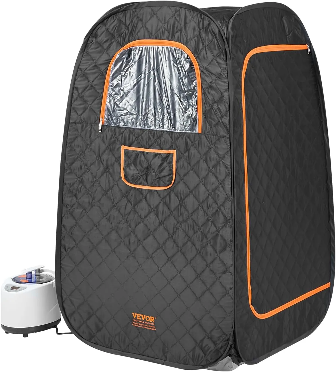 VEVOR Compact Portable Steam Sauna Tent, 1200W Sauna with Chair & Storage Bag, Home Sauna Tent for Detox Relaxation, Time & Temperature Remote Control Personal Sauna for Home, 2.6’x 2.6’x 4.3’