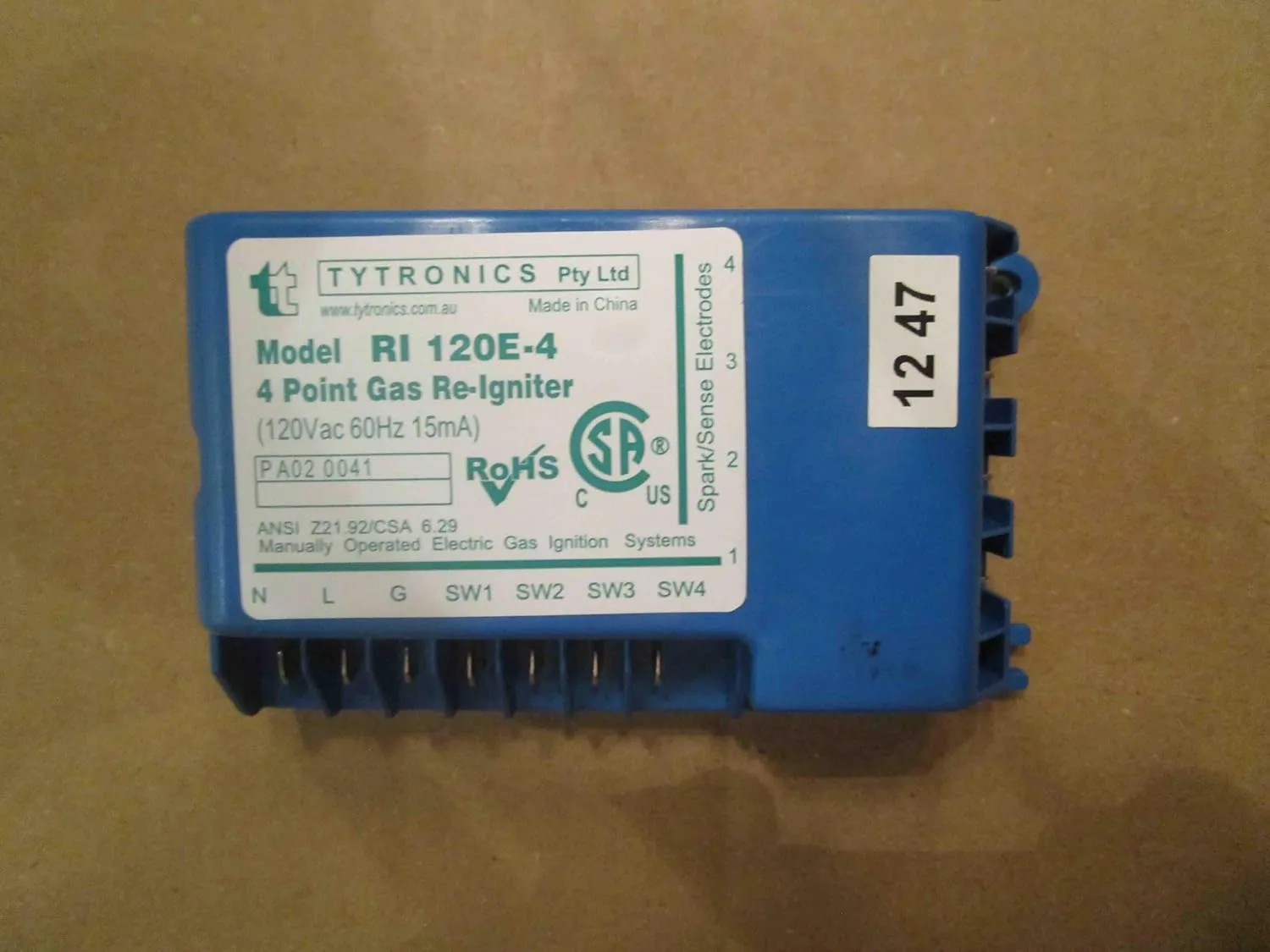 viking Tytronics RI 120E-4, 4 Point Gas Re-Igniter, 120V 60Hz, Electric Gas Ignition System not aftermarket